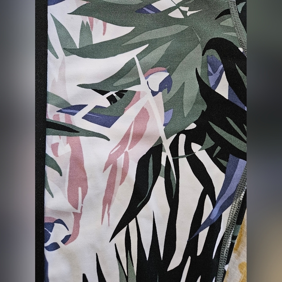 Calvin Klein Performance Wick Tropical Bird Print Leggings B&W Blue Size S/P/CH - Picture 9 of 13